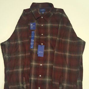 Apt. 9 XXL Burgundy Long Sleeve Men Shirt New